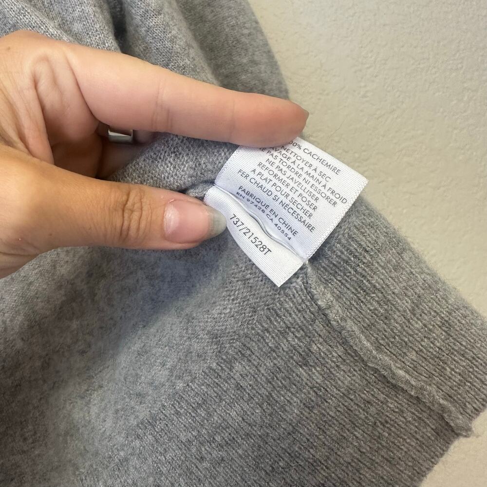 White + Warren Cashmere Short Sleeve Button up Cardigan Light Gray Size Medium - Picture 6 of 7